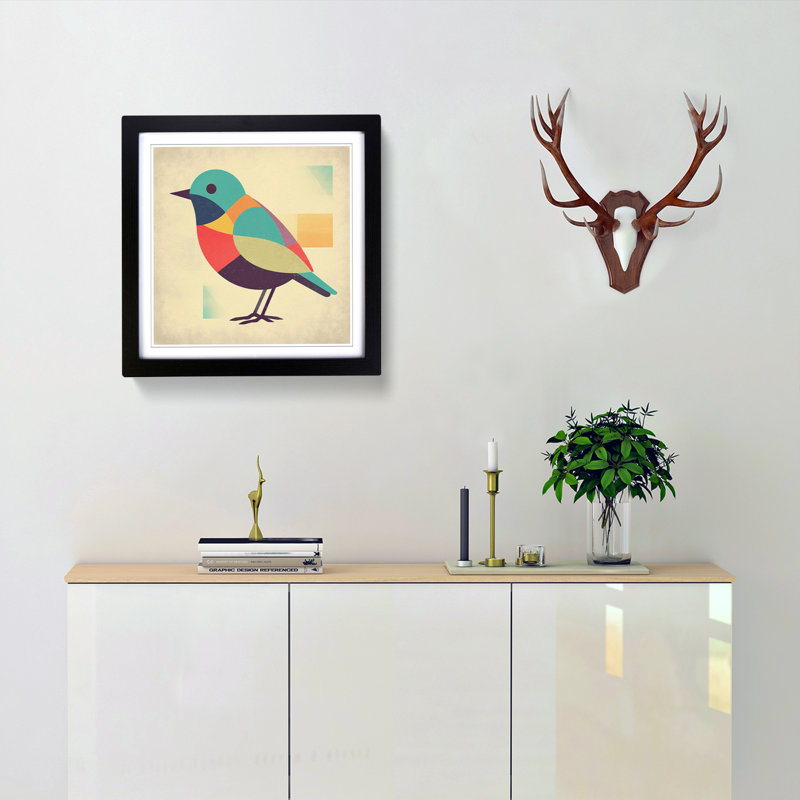 Single Picture Frame Print on Wood, Black