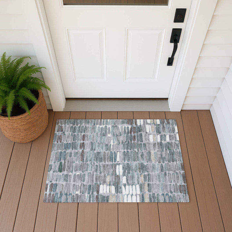 Machine Washable Indoor/Outdoor Molewski ACN2349 Abstract Rug, Rectangle 1'8" x 2'6"