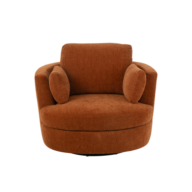 Spring / Summer 2024 109cm Wide Tufted Yes Barrel Chair, Orange