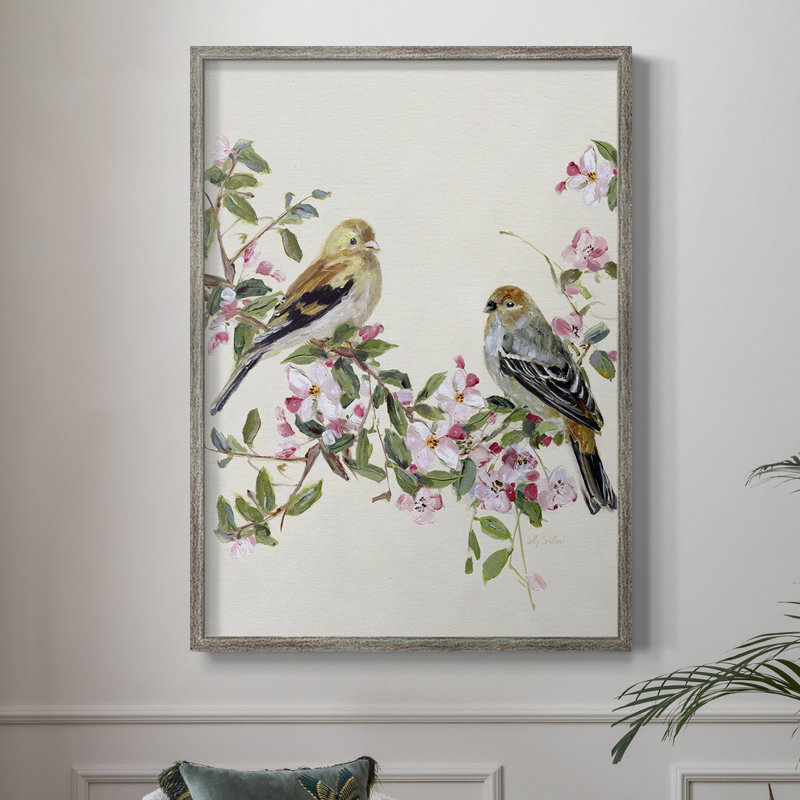 Songbird Duo II, reproduction encadrée - bois massif, H 11 po x l 9 po