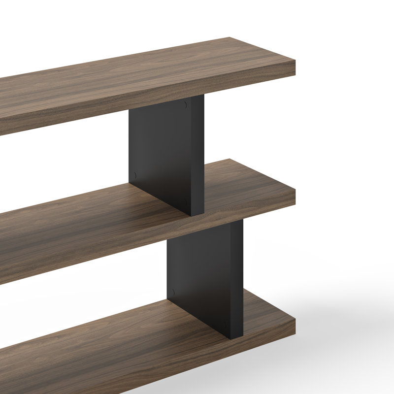 Rosellar Bookcase, Walnut/Pure Black