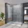 60" W x 34" D x 76" H Frameless Rectangle Double Sliding Shower Enclosure with Towel Bar