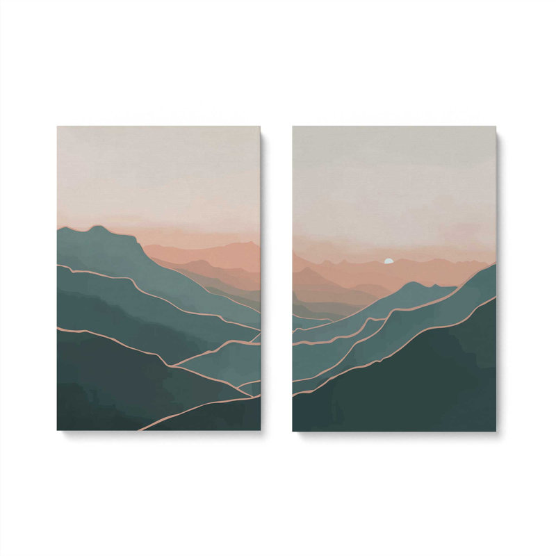 Ensemble de 2 impressions désertiques, Toile tendue, 30 po x 20 po