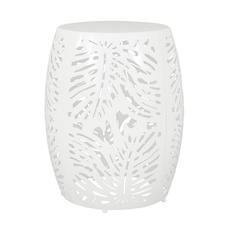 Outdoor End Table, White