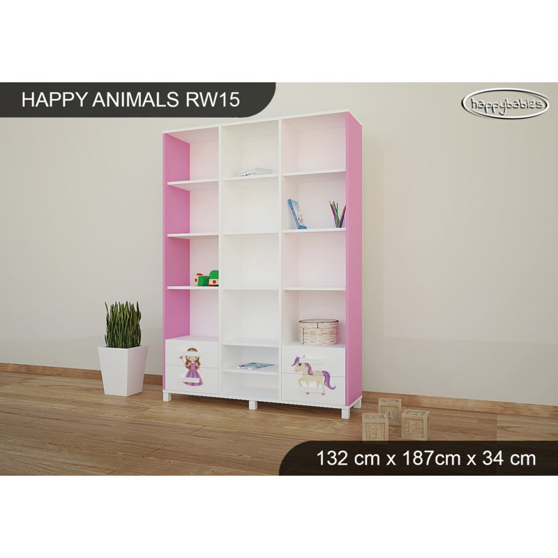 187cm H X 132cm W Kids Bookcase, Pink