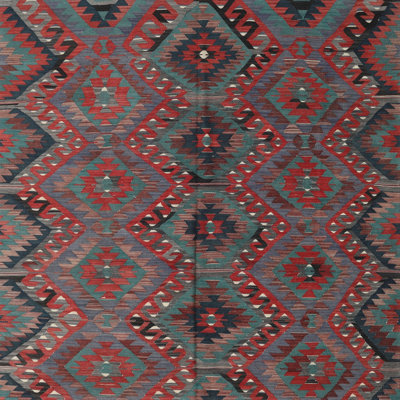 Tapis gris/rouge contemporain