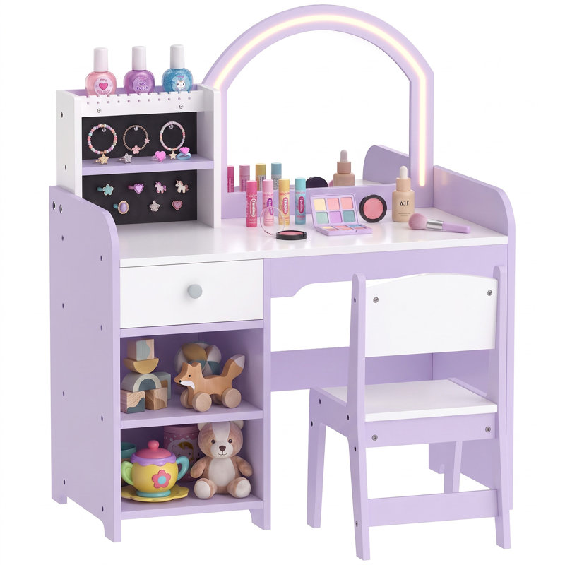Dressing Table with Mirror and Storage Included