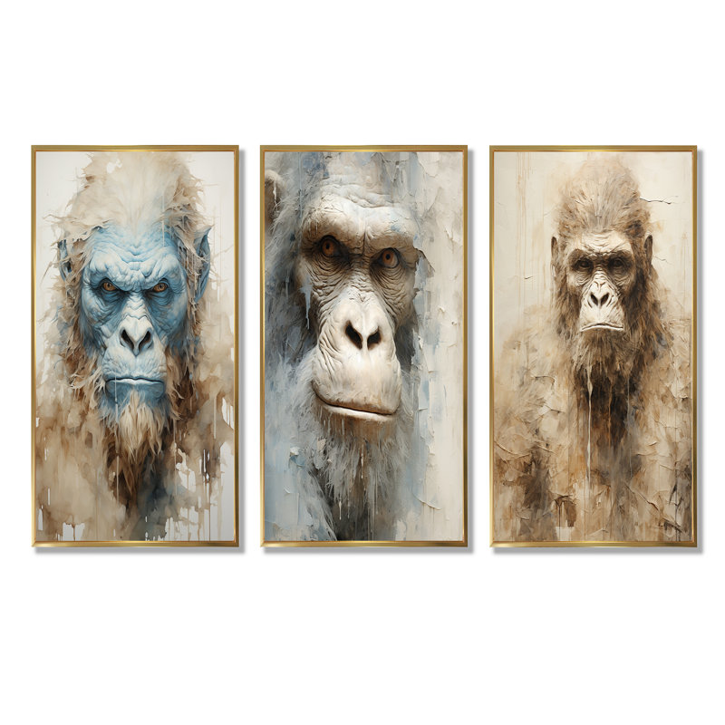 Portrait de Bigfoot, Cadre flottant doré, H 40 po x l 60 po