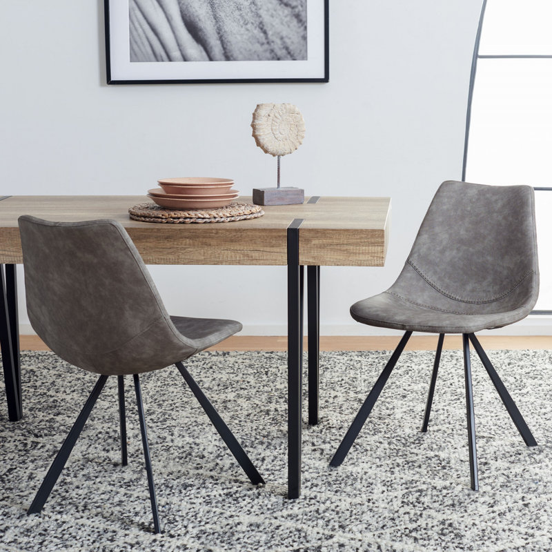 Chaises de salle à manger Dottery PU, gris