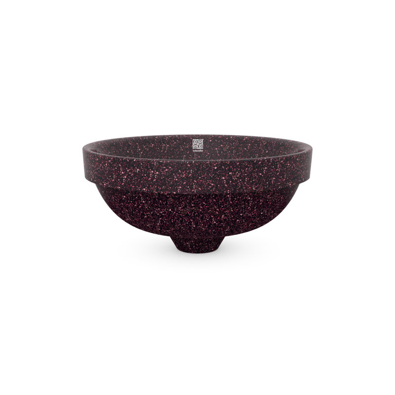 Woodio Soft40 15.748'' Wood Circular Bathroom Sink, Berry