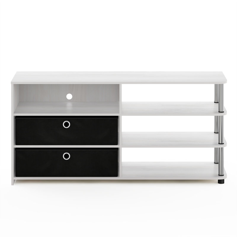 Božidar for TVs up to 50", White Oak/Stainless Steel /Black