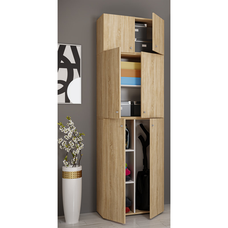 Balyeet Rectangle Accent Cabinet, Grey/Brown/Blue