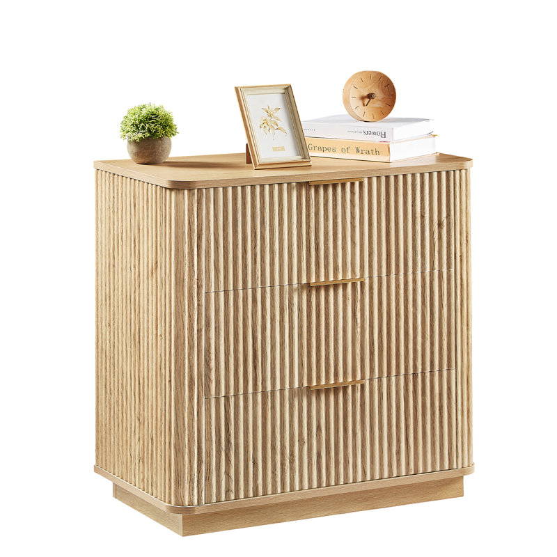 Commode 3 tiroirs en bois naturel