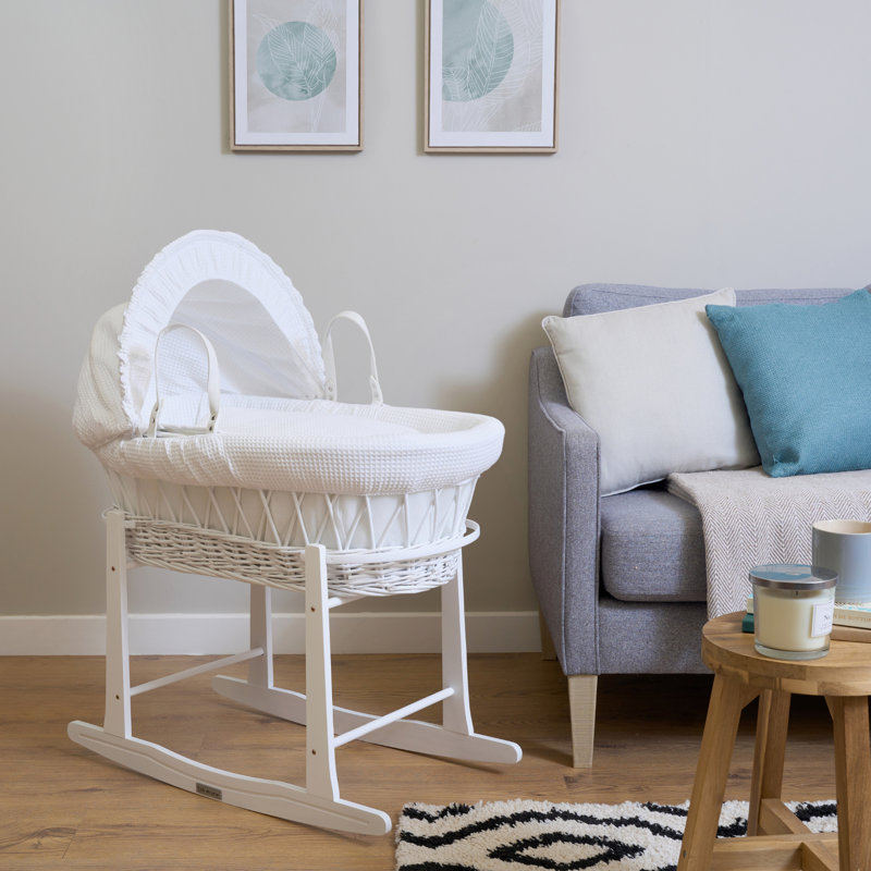 Standard Rocking Moses Basket Stand, White