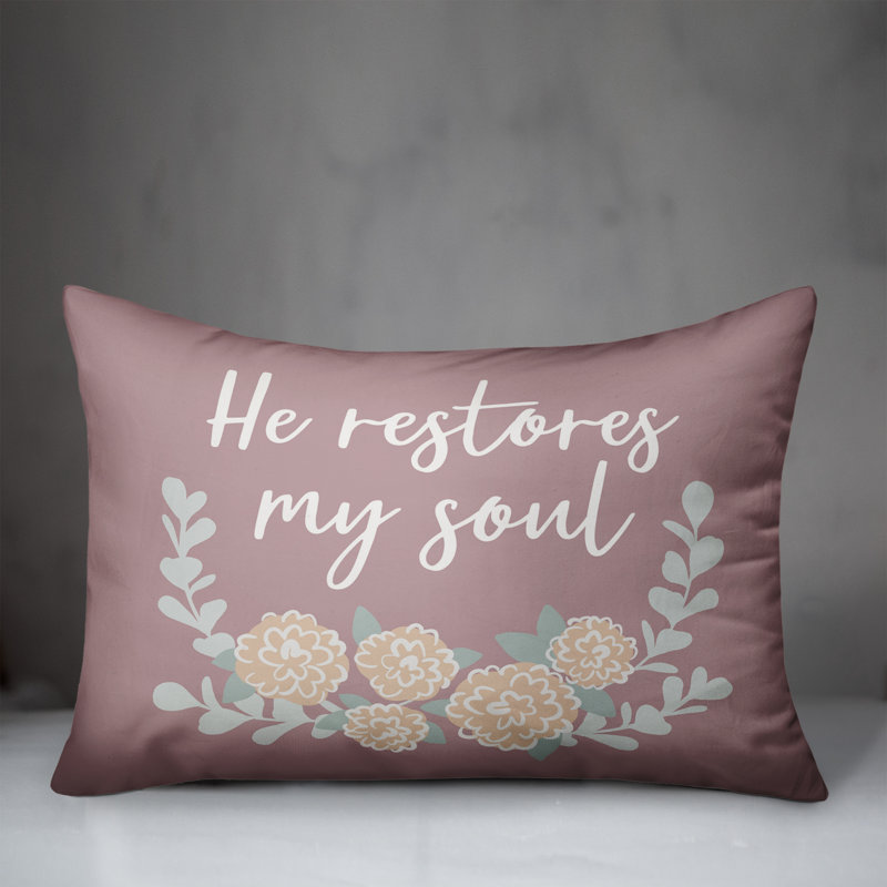  He Restores My Soul Rectangular Pillow Cover & Insert