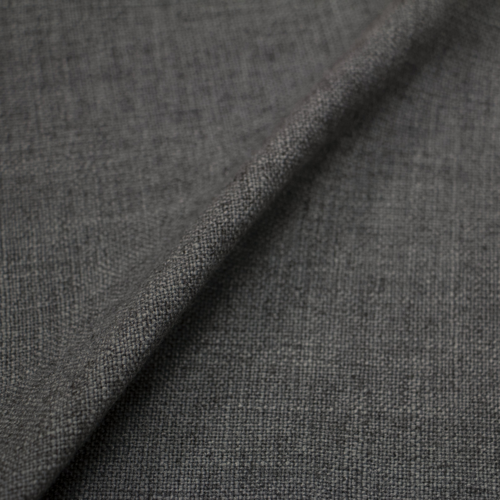 Jebb Upholstered Ottoman, Zuma Charcoal Textured Linen