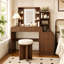 Meuble-lavabo avec miroir cannelé à DEL Maryanna-2135504031