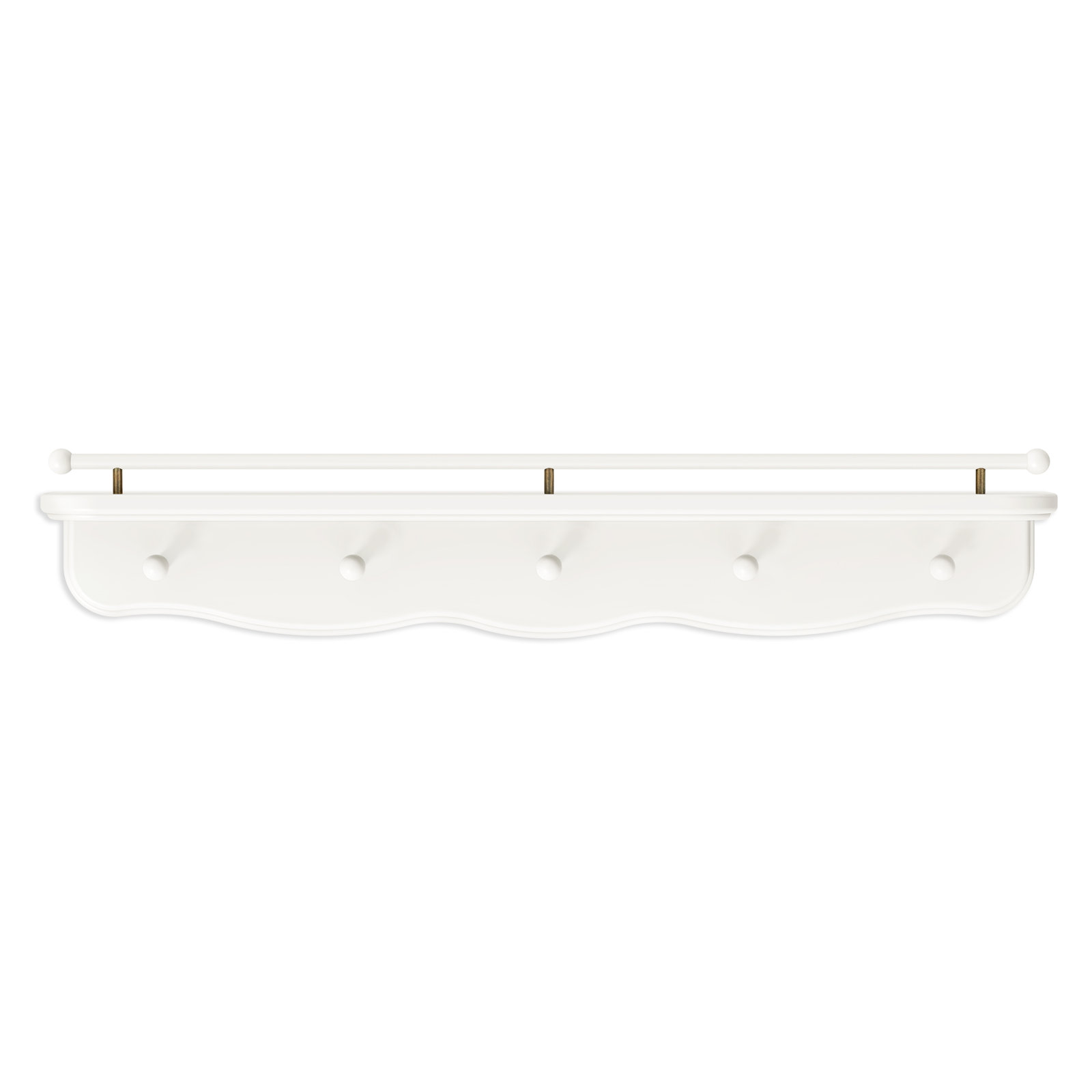 Liberty 31" Wall Shelf with Hooks, Warm White