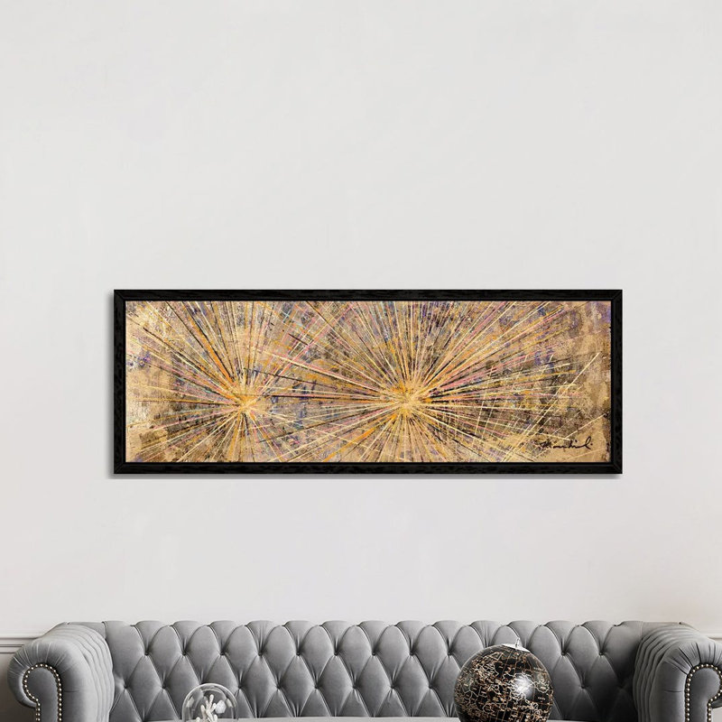 Silver Cholla - Panoramic Painting on Canvas, Black Framed, 121.92 cm H x 40.64 cm W