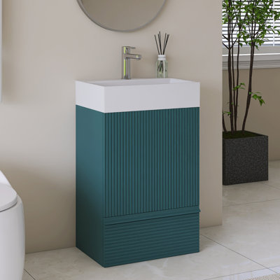 20'' Freestanding Single Bathroom Vanity With Integrated Ceramic Top