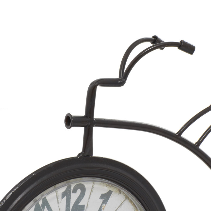 Roman Numeral Mechanical Tabletop Clock with Alarm in Brown/White