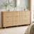 57" W Modern 9 Drawer Dresser with Fluted Fabric Drawers, Wood Top and Anti-Tipping Device-128980959