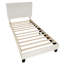 Lit simple tapissier 3D en blanc - Revêtement en tissu d'ameublement moderne pour une structure tactile luxueuse-2050119119
