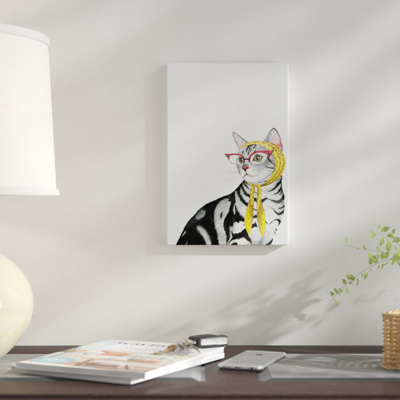 «Cool Cat III», impression sur toile, H 18 po x l 12 po x P 1,5 po, Toile tendue, Pas de tapis