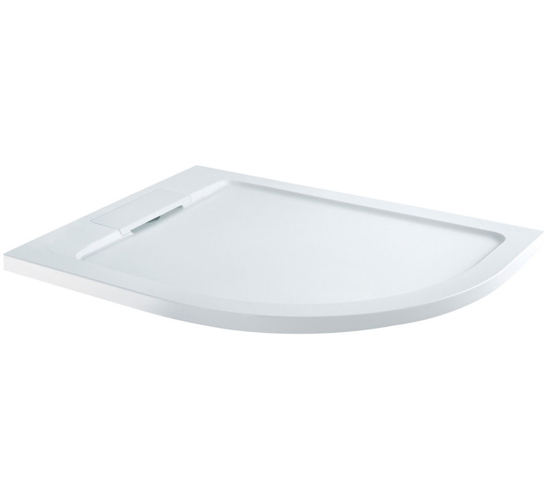 120 x 90mm Shower Tray - White, Right Hand