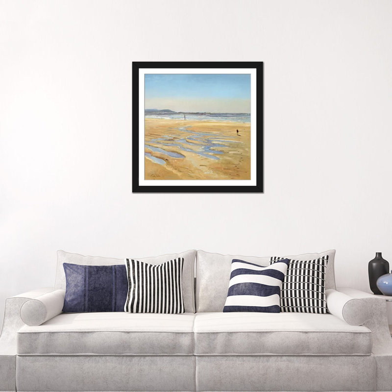 « beach poussettes », impression sur toile, H 16 po x l 16 po x P 1 po, Papier d'art encadré noir, Blanc