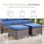 Ensemble de conversation pour canapé en osier 6 pièces avec chaises berçantes et foyer d'extérieur-911908349-911908348