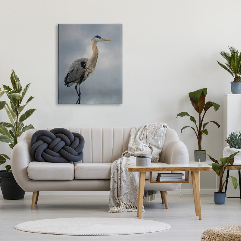 Perchoir aigrette «Water Reflection» par Kelley Parker - impression sur toile tendue, H 40 po x l 30 po x P 1,5 po