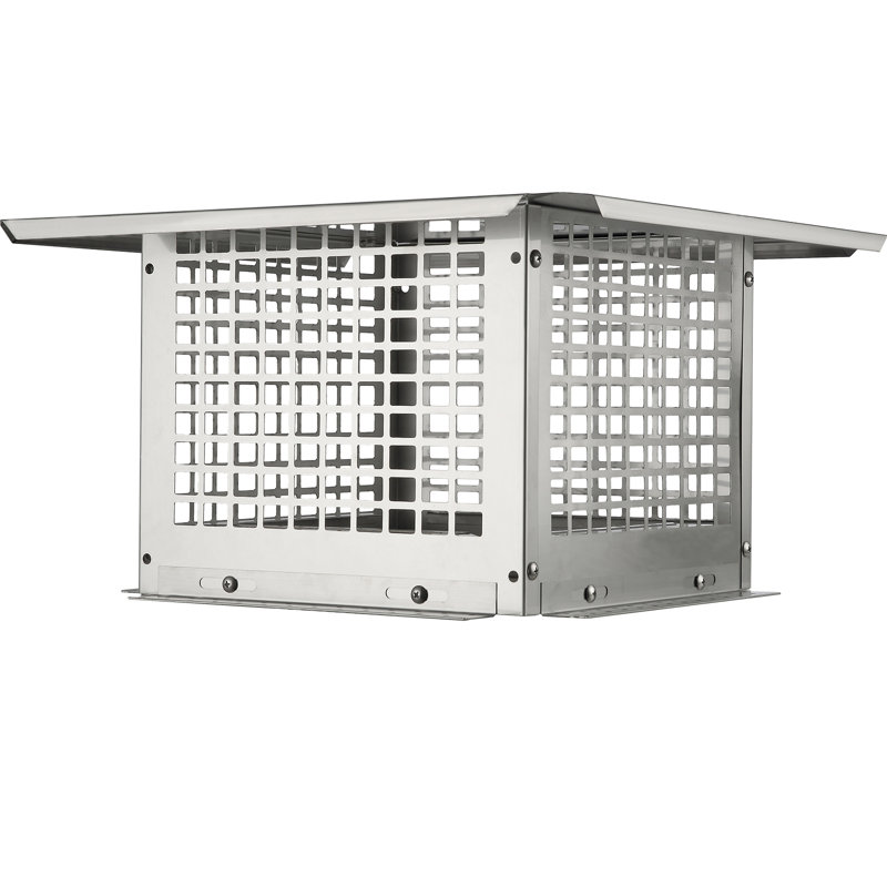 Stainless Steel Square Chimney Cap with Mesh Cover, 12" x 12"