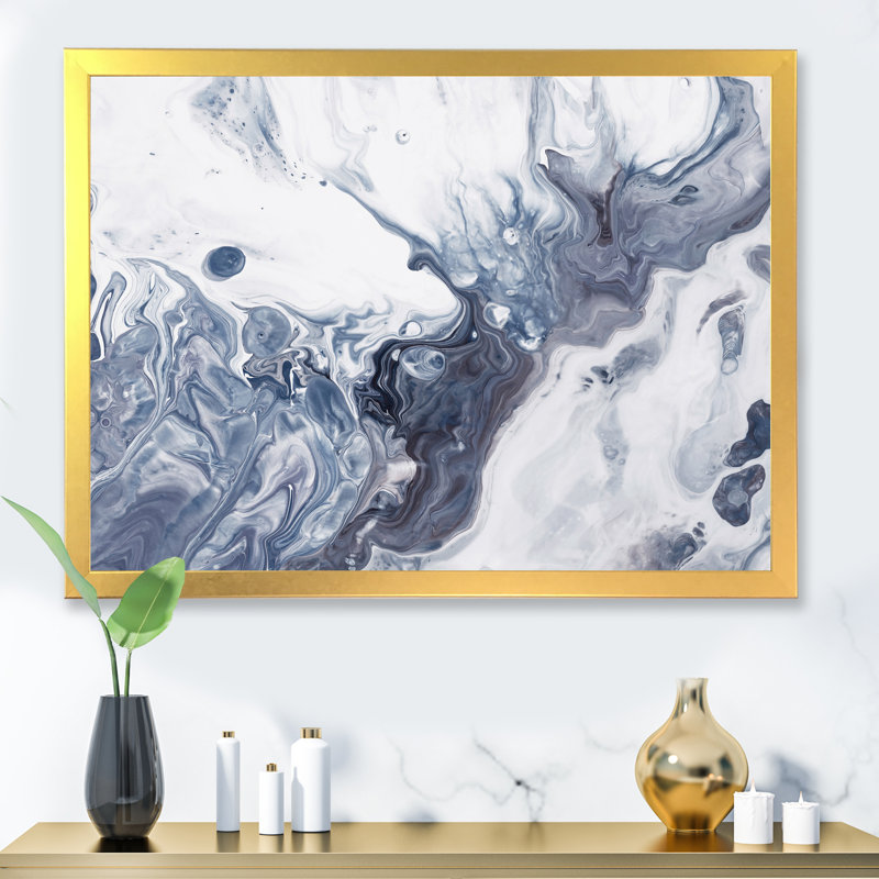 «Blue Blue and White», reproduction d'art sur toile, H 12 po x l 20 po, Toile à cadre d'angle fermé doré