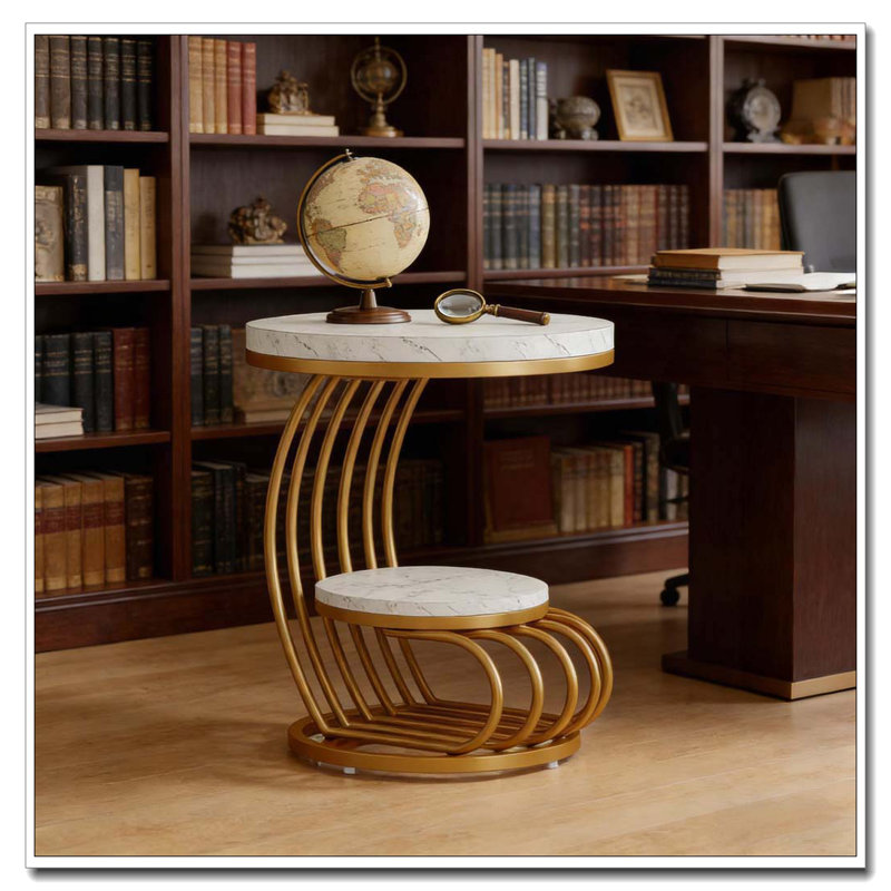 Faux Marble Bedside Table,End Table