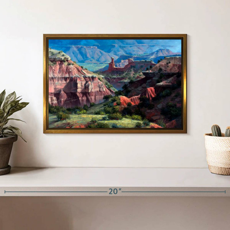 Palo Duro classique, Cadre flottant doré, 13 po x 9 po