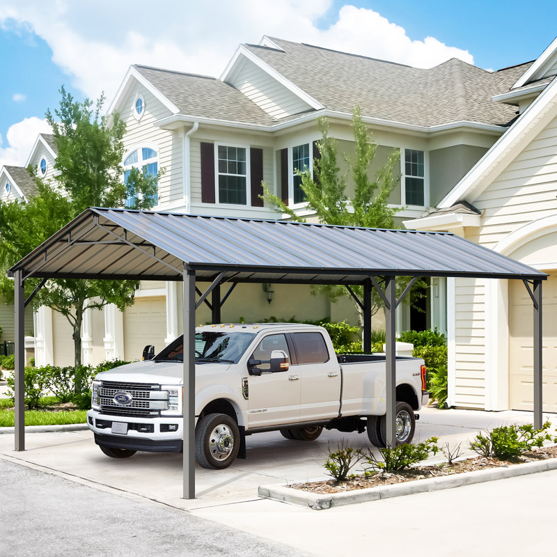 10 Ft. W x 20 Ft. D Garage, Heavy Duty Carport, 8' H x 10' W x 20' D