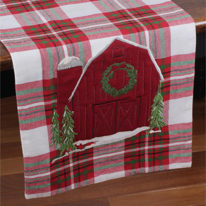 Ceclia Runner Christmas Cotton Applique Table Runnner