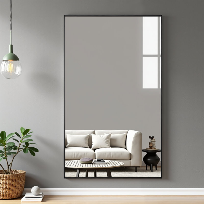 Arstides Metal Mirror, Black, 59" x 35"