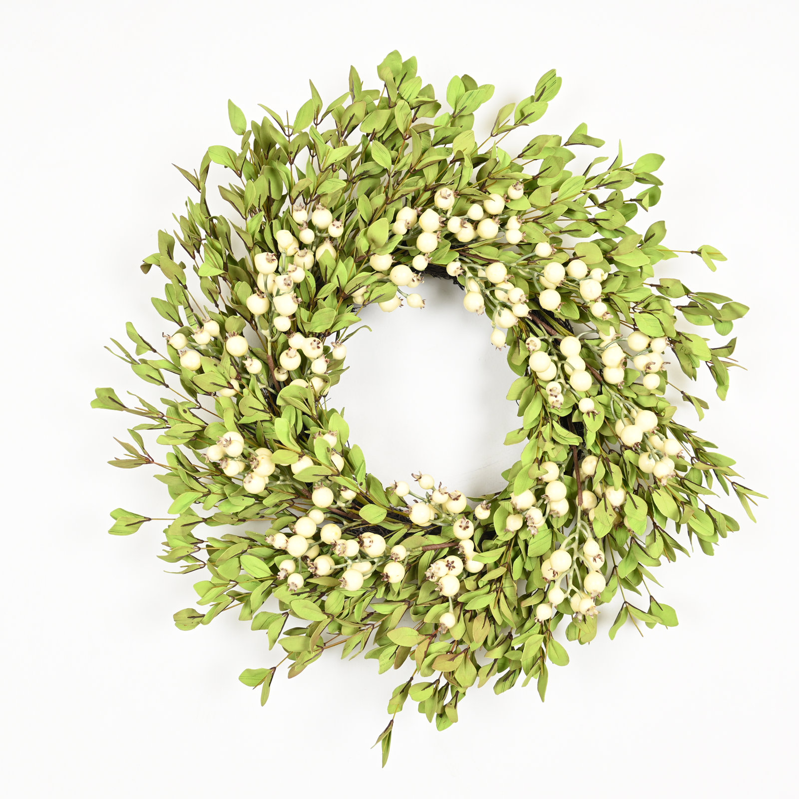 26" Handcrafted Eucalyptus Berry No Holiday Wreath