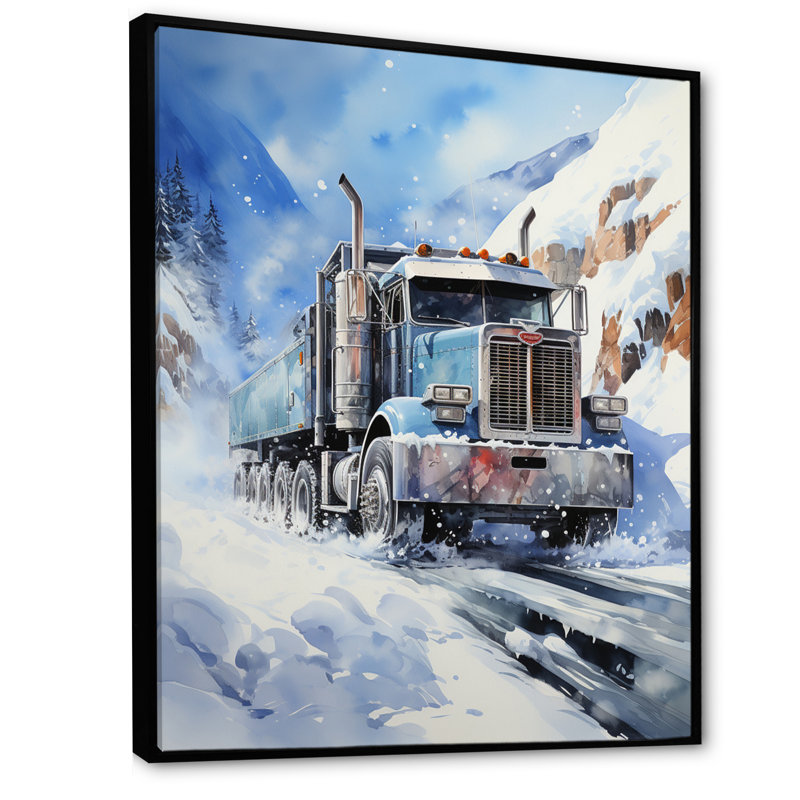 Travison turquoise semi camion arctique Hauler III - impression, H 32 po x l 16 po x P 1 po, Cadre flottant noir