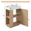 22" Freestanding Modern Right Door Wood Grain Cabinet With Open And Closed Storage For Small Bathrooms