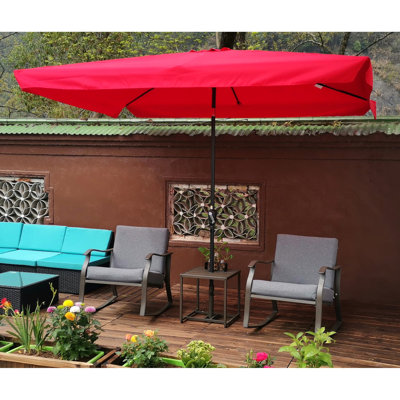 Parasol de patio rectangulaire 10 x 6,5 pi avec auvent - Rouille rouge - Fabrication