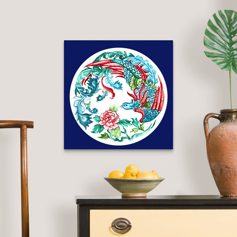 «Peacock in the Garden» par Eva Watts - reproduction d'art, H 20 po x l 20 po x P 1,25 po, Toile tendue