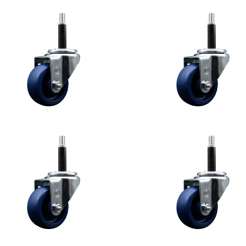 Ensemble de roulettes extensibles pivotantes 3 pouces en poly 3 pouces SCC