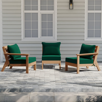Ensemble de conversation à assise profonde 3 pièces avec coussins