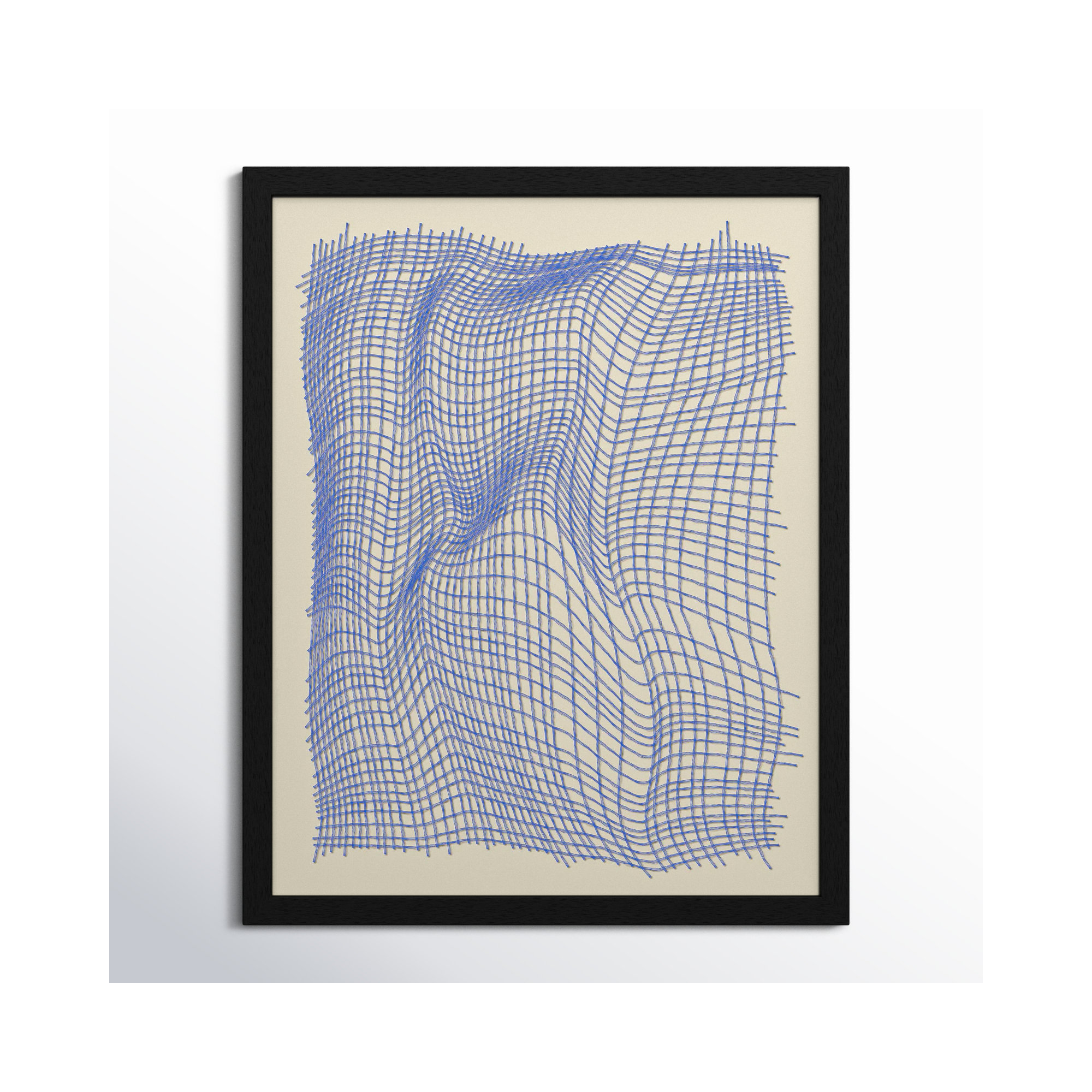 Netting 1 by Jacques Pilon, Black Single Structure Framed Paper, 50" H x 40" W x 1.25" D