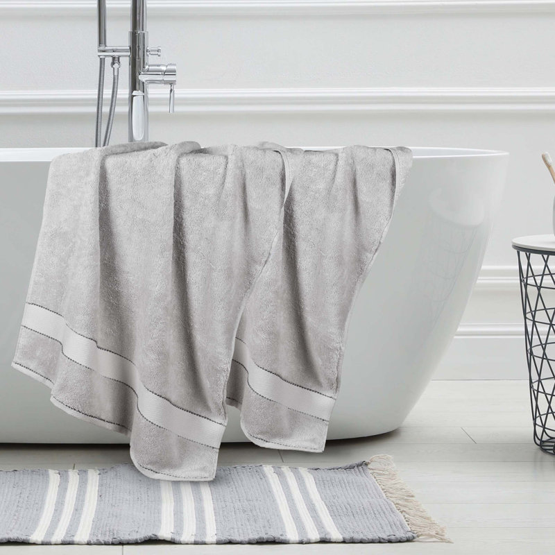 Abrianna Egyptian Giza Cotton Bath Sheet, Platinum