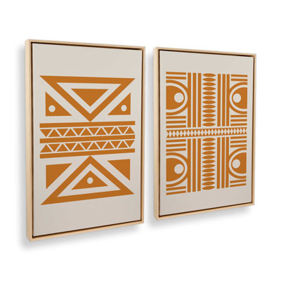 Ensemble de 2 motifs tribaux modernes en orange