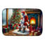 Tapis de vaisselle Samoyed and Santa Claus